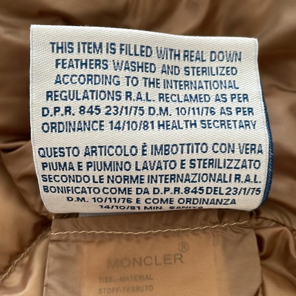 Moncler Tan Cropped Down Jacket - Picture 14 of 15